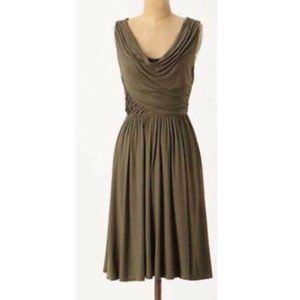Anthropologie Deletta Pezza Dress Olive Green